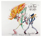 SCARFE | Pink Floyd's "The Wall" - Teacher, Wife and Pink ("Another brick in the wall"), original drawing