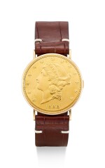 PIAGET | A YELLOW GOLD TWENTY DOLLAR COIN WATCH, CIRCA 1970