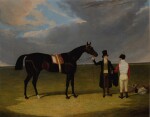 Mr. Wagstaff's The Saddler with Jockey and Trainer at Doncaster