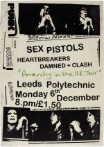 Poster for the Anarchy in the UK tour show at Leeds Polytechnic, 6 December 1976