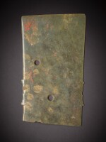 An archaic pale brown jade notched blade (Fu), Shang dynasty | 商 玉斧