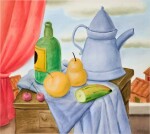Fernando Botero 費南度・波特羅 | Still Life with Blue Coffee Pot 靜物與藍色咖啡壺