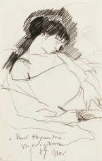 Maud Abrantès au lit écrivant