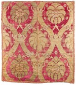 An Ottoman silk velvet and metal thread panel with date palms, probably Bursa, Turkey, 17th century