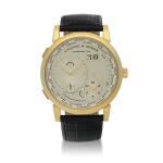 Lange 1 Zeitzone, Ref. 116.032  Yellow gold world time wristwatch with digital date display, power reserve and day/night indication  Circa 2005