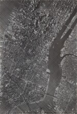 Diagonal Lines in Two Directions drawn on a photograph of Manhattan