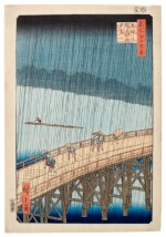 Sudden Shower over Shin-Ohashi Bridge and Atake | (Ohashi Atake no yudachi) Edo period, 19th century