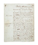 Manuscrit autographe signé : "Sur la destruction projettée du monument élevé au duc de Berry". [1832].