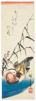 UTAGAWA HIROSHIGE (1797-1858) MANDARIN DUCKS AND REEDS, EDO PERIOD (19TH CENTURY)
