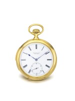 PATEK PHILIPPE | RETAILED BY TIFFANY & CO.: A YELLOW GOLD OPEN FACED FIVE MINUTE REPEATING WATCH CIRCA 1892-1985