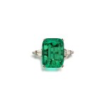 A Superb Emerald and Diamond Ring |  海瑞溫斯頓 | 祖母綠配鑽石戒指