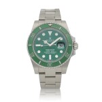 'Hulk' Submariner, Ref. 116610LV  Stainless steel wristwatch with date and bracelet  Circa 2017