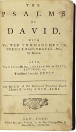 Psalms. The Psalms of David, with the Ten Commandments...New York: James Parker, 1767