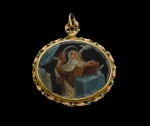SPANISH, LATE 17TH/ EARLY 18TH-CENTURY | PENDANT WITH MINIATURES OF ST JEROME AND A FEMALE SAINT, POSSIBLY ST CATHERINE OF ALEXANDRIA