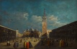 Piazza San Marco and the Campanile with townspeople