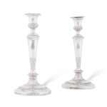 A pair of George III silver candlesticks, John Roberts & Co., Sheffield, 1806