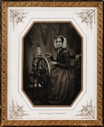JOHAN WILHELM BERGSTRÖM | PORTRAIT OF THE PHOTOGRAPHERS WIFE AT THE SPINNING WHEEL, 1844-1852