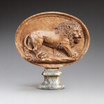 Italian, probably 18th century, after the Antique, Relief of a Pacing Lion | Italie, probablement XVIIIe siècle, d'après l'Antique, Relief de Lion Marchant