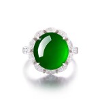 Jadeite and Diamond Ring | 天然「帝王綠」翡翠 配 鑽石 戒指