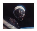 [Gemini VI] + [Gemini VII] — First Manned Space Rendezvous. Color photograph signed by Thomas Stafford and Wally Schirra