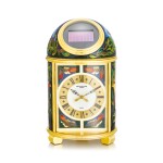  PATEK PHILIPPE | LES FAISANS, REFERENCE 1426M-001  A UNIQUE AND EXTREMELY ATTRACTIVE GILT BRASS SOLAR POWERED DOME TABLE CLOCK WITH CLOISONNÉ ENAMEL, MADE IN 1995 " | 百達翡麗 | Les Faisans 型號1426M-001 獨一無二及極為吸引鍍金銅製太陽能座鐘，備掐絲琺瑯，機芯編號1804688，1995年製"
