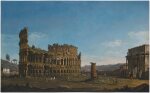 Rome, a view of the Colosseum and the Arch of Constantine