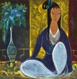 林風眠 仕女 | Lin Fengmian, Lady by a Vase