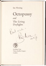 Ian Fleming | Octopussy and The Living Daylights. London: Jonathan Cape, 1966, first edition, SIGNED BY ROGER MOORE