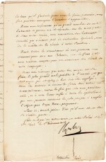 Napoleon I | Letter signed, announcing the attack on Britain's maritime trade, to Admiral Willaumez, 1805