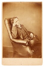 DODGSON [CARROLL] | Assisted self-portrait albumen print, numbered by the photographer