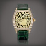 Tortue, Reference 2496 | A limited edition yellow gold and diamond-set wristwatch with enamel dial, Circa 2011 | 卡地亞 | Tortue  型號2496 | 限量版黃金鑲鑽石腕錶，備琺瑯錶盤，約2011年製