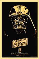THE EMPIRE STRIKES BACK, GOLD MYLAR 10TH ANNIVERSARY POSTER, DAYNA STEDRY, US, 1990