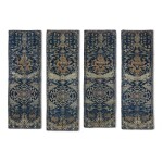 Four dark-blue ground silk brocade chair covers Qing dynasty, Qianlong period | 清乾隆 石青地織錦雲龍紋椅披一組四件