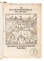 Crescenzi, De agricultura istoriato, Venice, 1504, later vellum, Ashburner copy