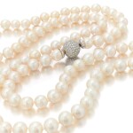 Diamond and cultured pearl necklace  (Collana in perle coltivate e diamanti)