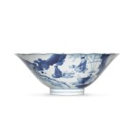 A blue and white bowl, Mark and period of Kangxi | 清康熙 青花人物故事圖花口盌 《大清康熙年製》款