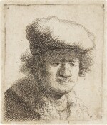 Self-Portrait with Cap Pulled Forward (B. Holl. 319; New Holl. 71; H. 58)
