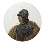 ATTRIBUTED TO JOSEPH PERTOT OF BERN, VENICE, CIRCA 1690-1700 [ATTRIBUÉ À JOSEPH PERTOT DE BERNE, VENISE, VERS 1690-1700] | MEDALLION WITH THE PROFILE OF A MAN IN ARMOUR [MÉDAILLON AU PROFIL D'UN HOMME EN ARMURE]