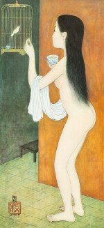 Mai Trung Thu (1906-1980), Nude with birdcage | 梅忠恕 (1906-1980),   祼女與鳥