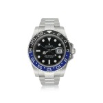 ROLEX  |  REFERENCE 116710 GMT-MASTER II 'BATMAN'   A STAINLESS STEEL AUTOMATIC DUAL TIME WRISTWATCH WITH DATE AND BRACELET, CIRCA 2015