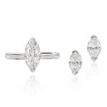 Diamond Demi-Parure | 欖尖形 E色 鑽石 戒指 及 耳環 套裝 