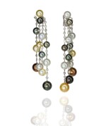 Pair of cultured pearl and diamond pendent earrings, Michele della Valle