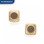 Bulgari | Pair of Gold and Ancient Coin 'Monete' Cufflinks