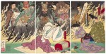 TSUKIOKA YOSHITOSHI (1839-1892) TOYOHARA KUNICHIKA (1835–1900) FOUR TRIPTYCH PRINTS, EDO PERIOD (19TH CENTURY)