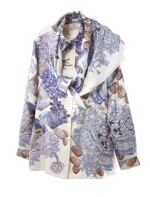 Printed silk scarf and blouse 'Jardin Secret', Hermès