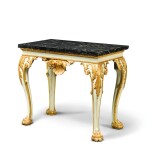 A GEORGE II STYLE PARCEL-GILT AND PAINTED TABLE