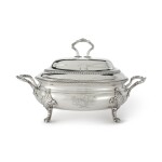 A SCOTTISH SILVER SOUP TUREEN AND COVER, GEORGE MCHATTIE, EDINBURGH, 1812
