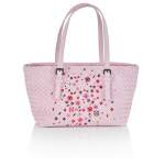 Pink Floral Embroidered Tote Bag in Intrecciato Leather with Black Hardware, 2018