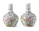 A pair of famille-rose 'peach' vases (Tianqiuping), Qing dynasty, 19th century