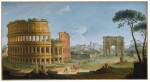 ANTONIO JOLI | Rome, a view of the Colosseum and the Arch of Constantine